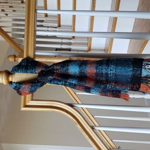 Guillaume de Mons mohair wool blend plaid scarf